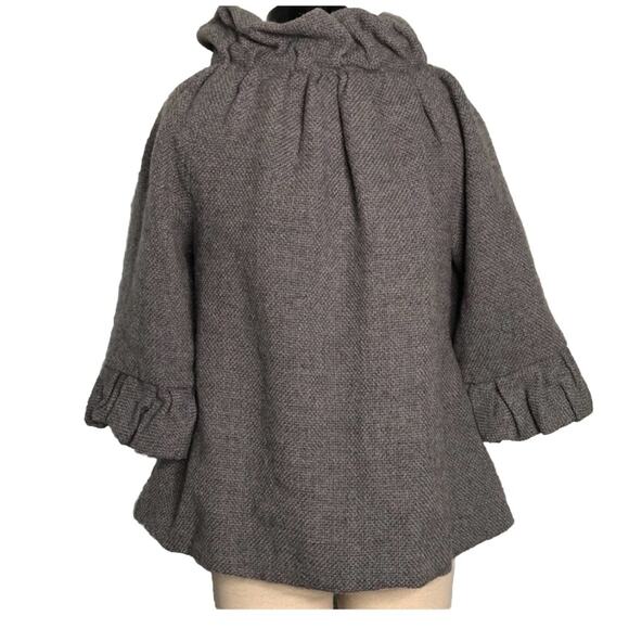 Marc by Marc Jacob Gray Mock Ruffles Turtleneck Top Small - Picture 2 of 11